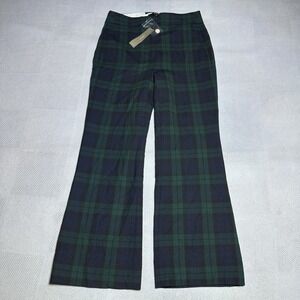 NEW JCrew Hayden Kickout Crop Pants Size 00P Wool Blend Black Watch Plaid NWT